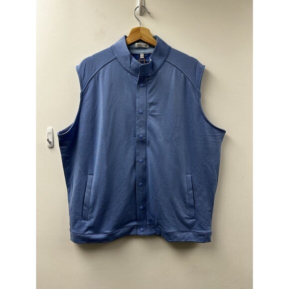 Peter Millar Vest Mens Blue Bonnet Beaumont Snap Golf Lightweight Stretch Sz XL - Picture 10 of 10